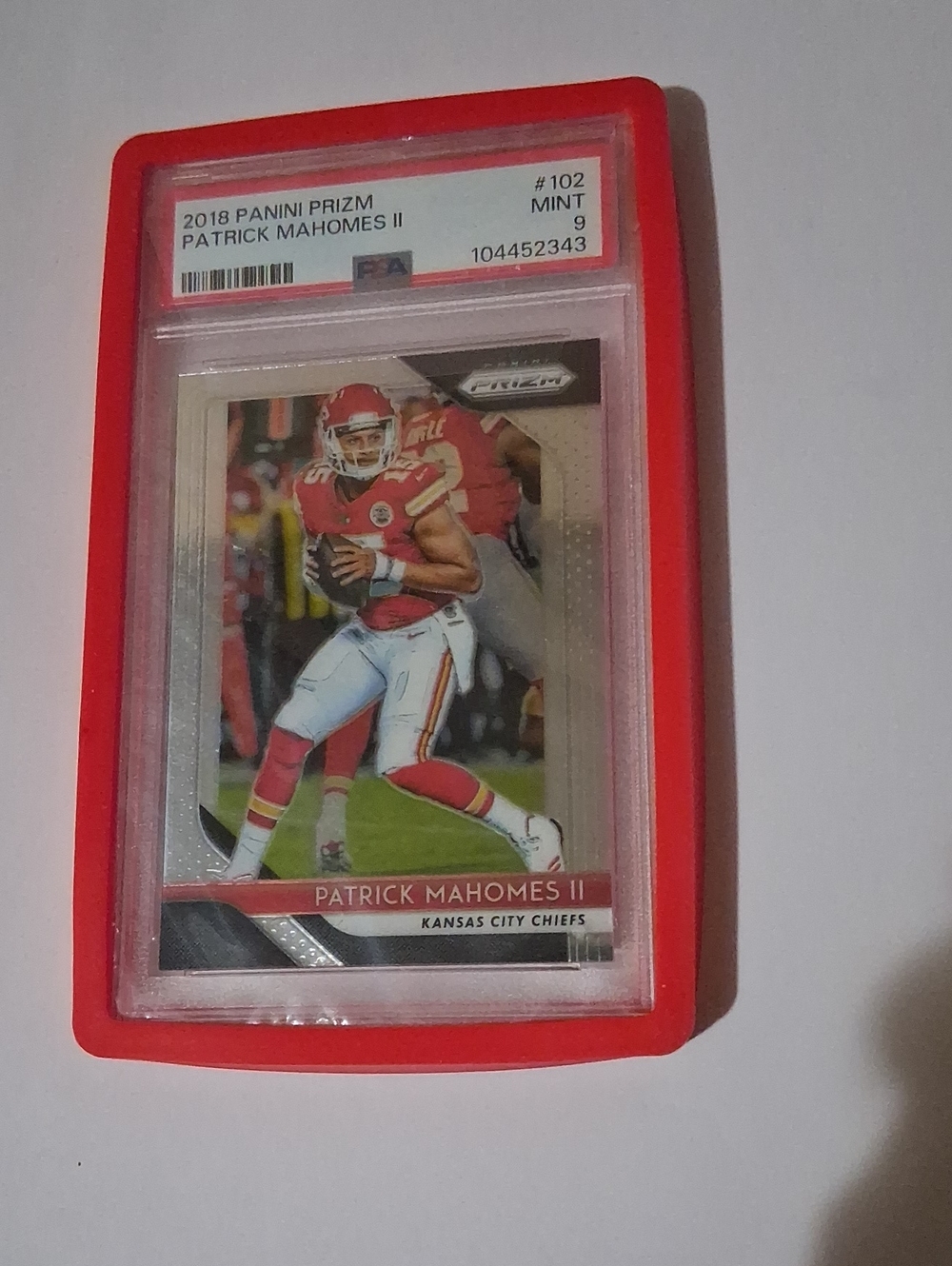 Panini Red Protective Card Sleeve with Football Card Display